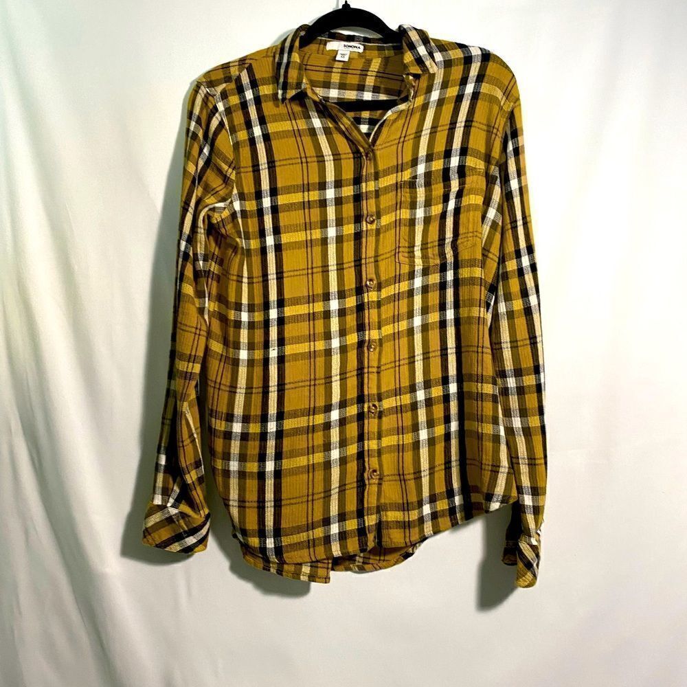 SONOMA plaid t- shirt size: XS